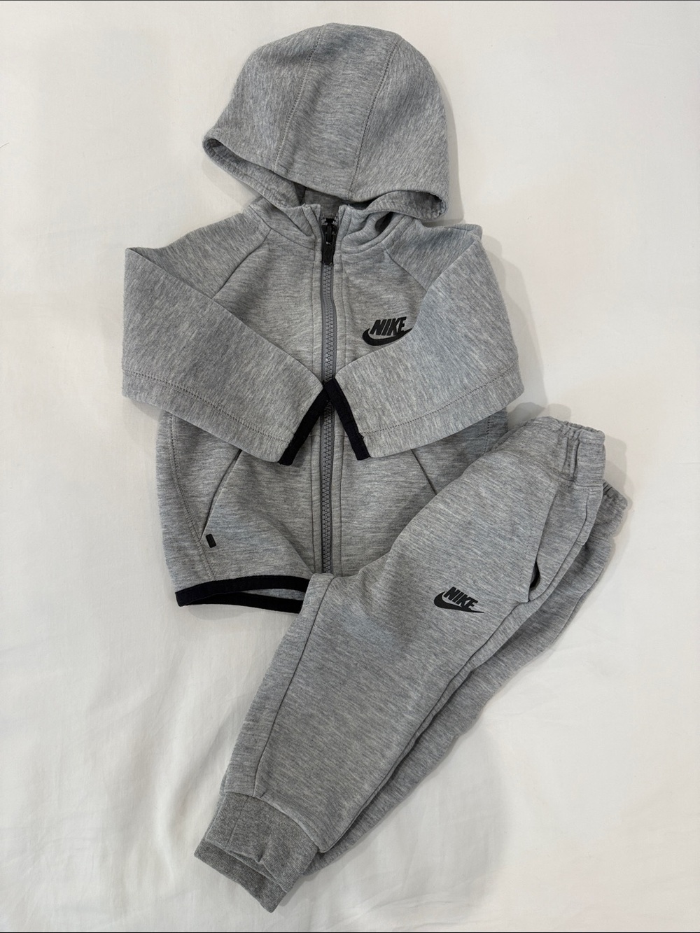 Nike Kids Heather Grey Hooded Zip Jacket & Joggers Set